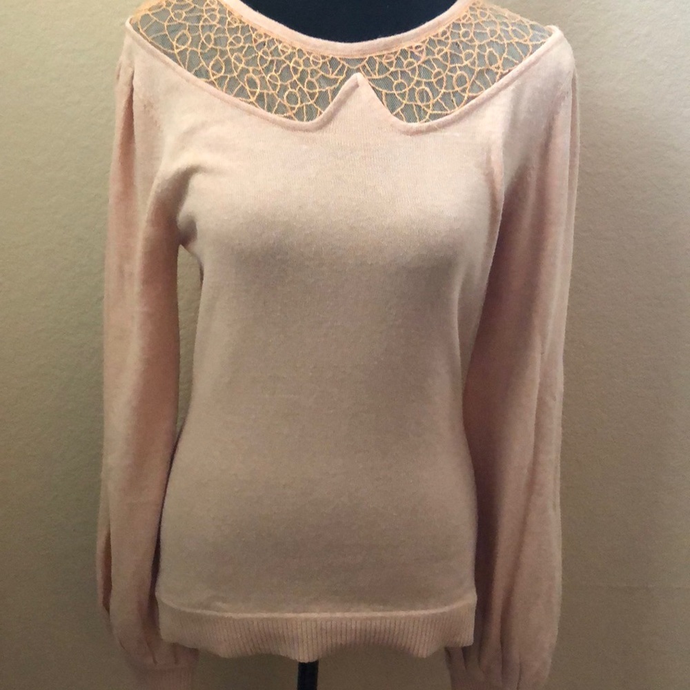 Catherine Malandrino Sweater With Lace Inset
